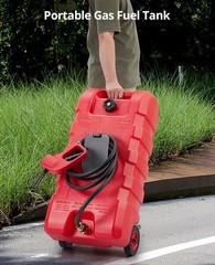 15 Gallon Fuel Caddy Portable Gas Fuel Tank,Gas Can with Manual Transfer Nozzle