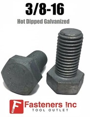 3/8″-16 Hex Cap Screw Hot Dipped Galvanized Hex Bolt 3/8-16