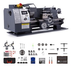8×16″ Mini Metal Lathe Digital Metal Gear Brushless-Motor Full-Set 1.5HP