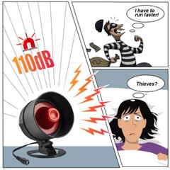 Wireless Loud Alarm Siren Burglar Horn Home Alarm System with Motion Detector