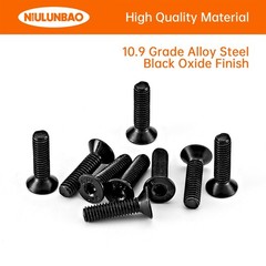 M4-0.7 x 12mm Flat Head Hex Socket Cap Screws Countersunk Bolts, 10.9 Grade A…