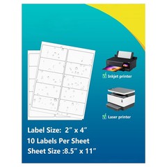 200 Pcs 4×2 Inch Glossy Vinyl Labels, Printable Waterproof Stickers, White