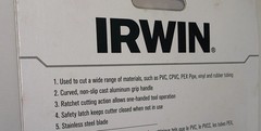 Irwin IRHT81742 Ratcheting PVC Cutter Cuts 1/8 to 2 1/2″ New Sealed