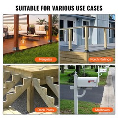 20Pcs 4×4 Post Base Brackets Heavy Duty for Standard Wood Post Anchor