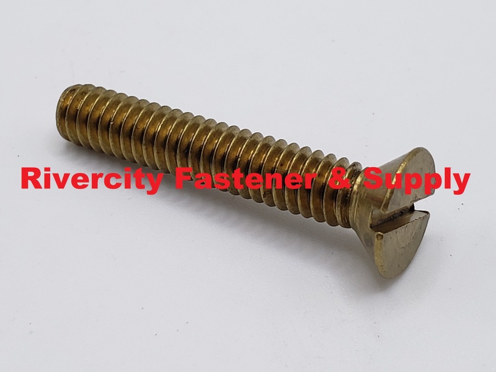 1/4-20×1-1/2 Brass Slotted Flat Head Machine Screws 1/4×20 x 1.5 Bolt 1/4x20x1.5
