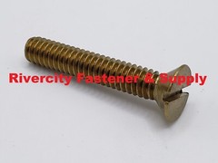 1/4-20×1-1/2 Brass Slotted Flat Head Machine Screws 1/4×20 x 1.5 Bolt 1/4x20x1.5