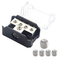 VonSom 4 Way Power Distribution Block, 1x 0/2/4 AWG Gauge in / 4X 4/8/10 Gaug…