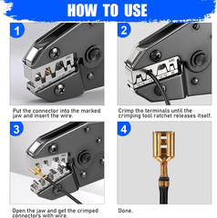 Crimping Tool for Non-Insulated Open Barrel Terminals-Awg 20-10 Ratchet Wire Cri