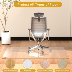 Tempered Glass Chair Mat 48″ x 32″,1/5″ Thick for Office Desk,Rolling Chair M…