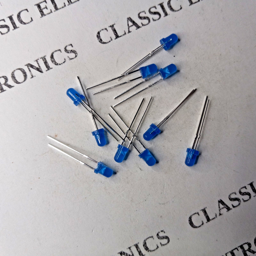 Lot of 3mm Blue Diffused LEDs Dome Lens Bulk
