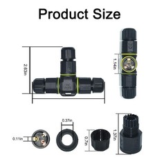 3 Way IP68 Waterproof Electrical Junction Box – 3 Pin Outdoor Cable Connector…