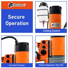 iMeshbean Magnetic Drill 1400W 2922lbf/13000N Portable Mag Drill Press 810RPM