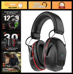 Bluetooth Hearing Protection Headphones, 120H Battery Life, 30dB SNR, Stereo Sou