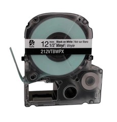 Epson 212VTBWPX 1/2″ Black on White Vinyl Label Tape – Authorized Dealer