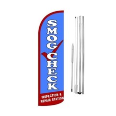 SmogCheck Inspection Swooper Flutter Windless Feather Flag | 3ft W x 11.5ft Tall
