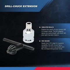 Convertidor Adaptador Guia De Mandril Para Taladro 3/8 Vastago Hexagonal A 1/4