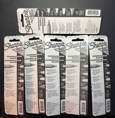 (6) Sharpie Silver Metallic Fine Point Permanent Marker Lot Office Desk Pen Tool