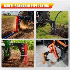 Pipe Layer Attachment for 3-Point Ripper Hitch Lawn Trencher Subsoiler Tractor