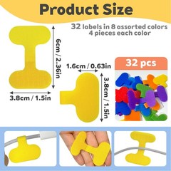 1.5″ x 0.63″, Purple, White, Dark Blue, Light Green, Yellow, Orange, Red