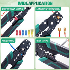 /Wire Crimper Tool with Stripper Cutter,Multifunctional Crimping Pliers T