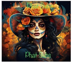 20oz Sublimation Tumbler Wrap Sugar Skull Beauty Ready To Heat Press