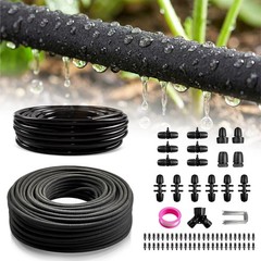 Upgraded 230FT Drip Irrigation System with 1/4″ Soaker Hose -Weeping Technolo…