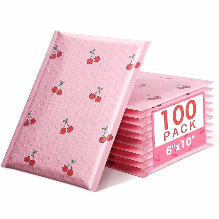 6×10 Inch Pink Poly Bubble Mailers 100 Pack,Waterproof Seal Adhesive Small Pa…
