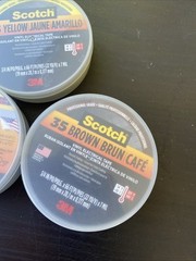 Scotch Vinyl Electrical Tape 35 Red Brown Yellow Gray Violet Lot Of 5