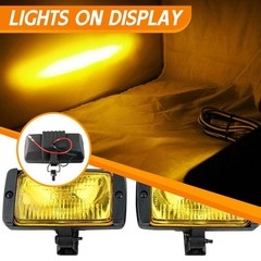 Ylt Auto A Pair Of 3 6 Front Bumper Universal Fog Light Yellow Glass Lens 12V