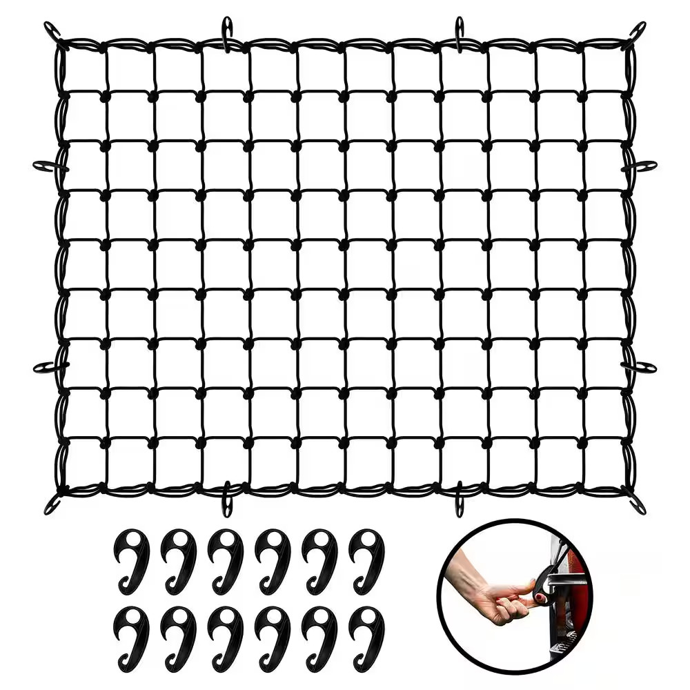 50 In. X 36 In. Heavy-Duty Bungee Net, Stretches to 100 In. X 75 In.