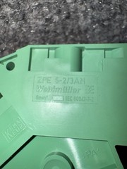 Weidmuller ZPE 6-2/3AN 6mm² DIN Rail PE Ground Terminal Block Assembly