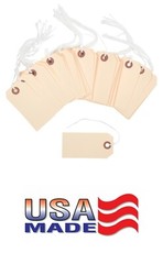 100 Manilla Cardstock Price Tags 3 3/4″ x 1 7/8″ Size 3 Pre-strung with String