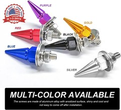 4 PCS Spikes License Plate Screws for Car, Anti Theft Spike Shape Aluminum Car P