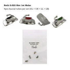 50 Kit Dental Orthodontic Buccal Tube Roth 022 1st Molar Bondable Tubes