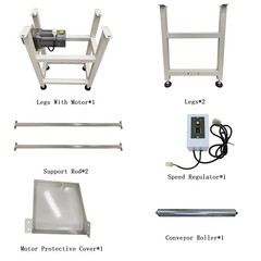 Electric PVC Conveyor Belts System 118in Length 15.7in Width Adjust Speed 110V