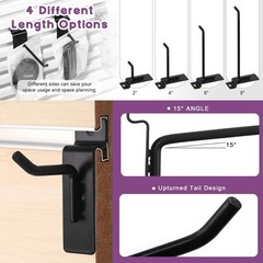 20Pc Heavy Duty 2-Inch Slatwall Hooks Assortment for Garage & Retail Display