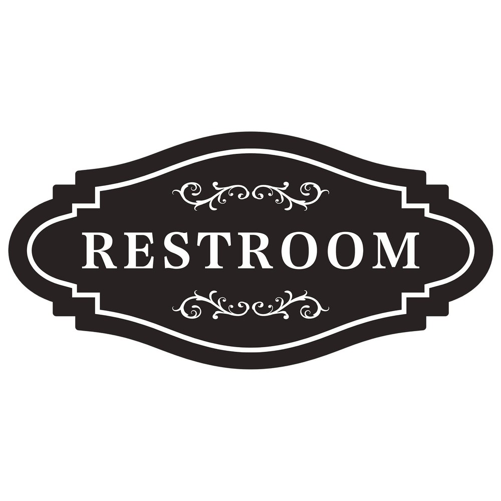 FXRN Restroom Sign,restroom signs for 4×8 inches, Black/White