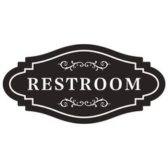 FXRN Restroom Sign,restroom signs for 4×8 inches, Black/White