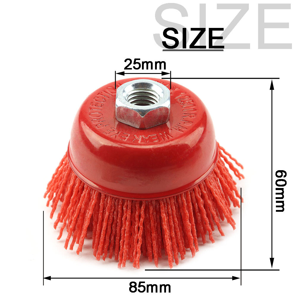 3 Inch Abrasive Cup Nylon Wire Wheel Brushes M14 For Angle Grinder #80/120/240