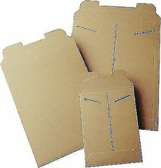 25 11 x 13.5 Kraft No Bend Tab Lock Mailers Rigid Flat Photo Document