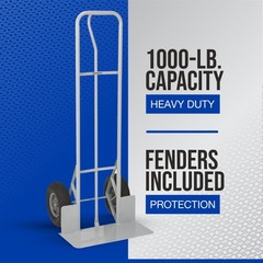 Strongway P-Handle Hand Truck, 1000-Lb. Capacity, 23.6in. x 23in. x 60in.