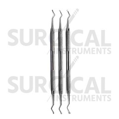 3 Spoon Excavator Double Ended Restorative Stainless Steel Dental Instruments