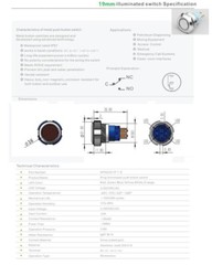 19mm Tri-color High Head+Ring LED 2NO2NC Stainless steel Anti-vandal Push button
