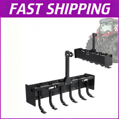 Heavy Duty Steel 55″ Box Blade Scraper W/ 6 Scarifier Shank For Cat 0 Cat 1
