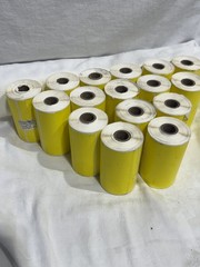 16 Rolls 4×4 Yellow Direct Thermal Poly Labels 0.75 Core 155 Per Roll 2480 Total