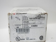 100/Box – Burndy YAV102TC10 Cu Compression Lugs 2-Hole #10 Stud 14-10AWG 518204