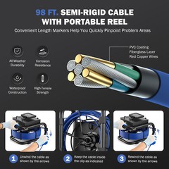 4.3″ 30M Sewer Pipe Inspection Camera 23MM Drain Pipeline Meter Counter 32GB HD