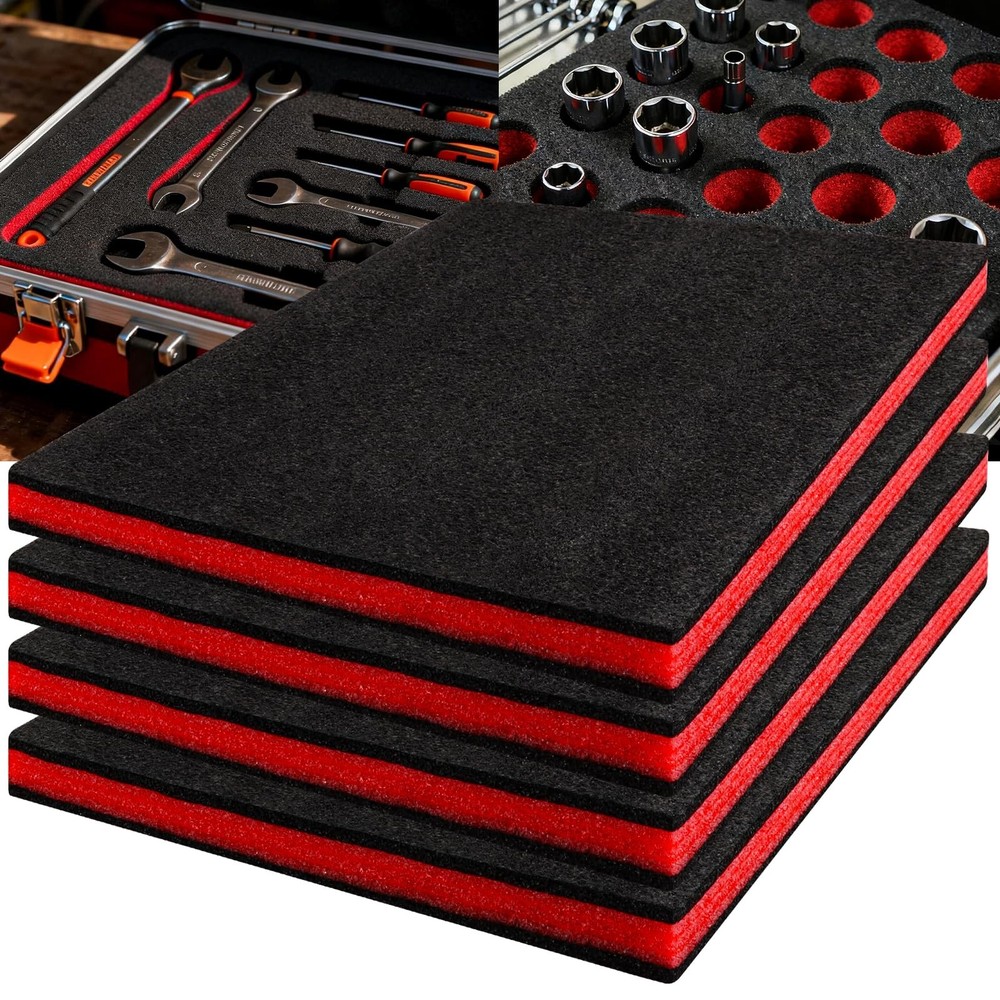 4Pack 16×12×1 inch Tool Box Foam, Polyethylene Shadow Kaizen Foam Pad Sheets …