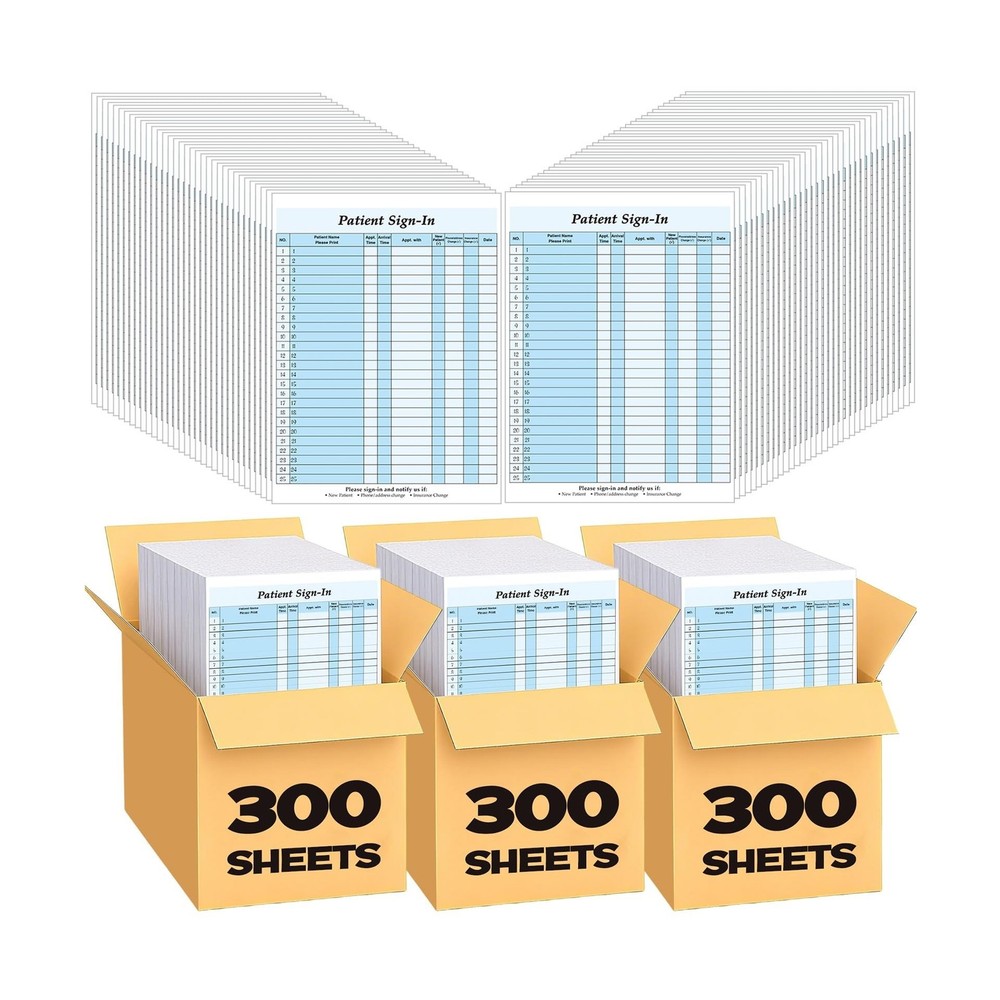 300 Pack Patient Sign in Sheets Carbonless 3 Part Patient Sign in Label Forms…