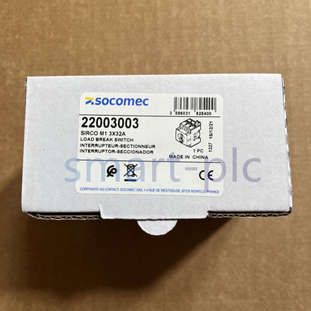 1PCS Socomec 22003003 Load Break Switch Disconnect 32A 3POLE New In Box